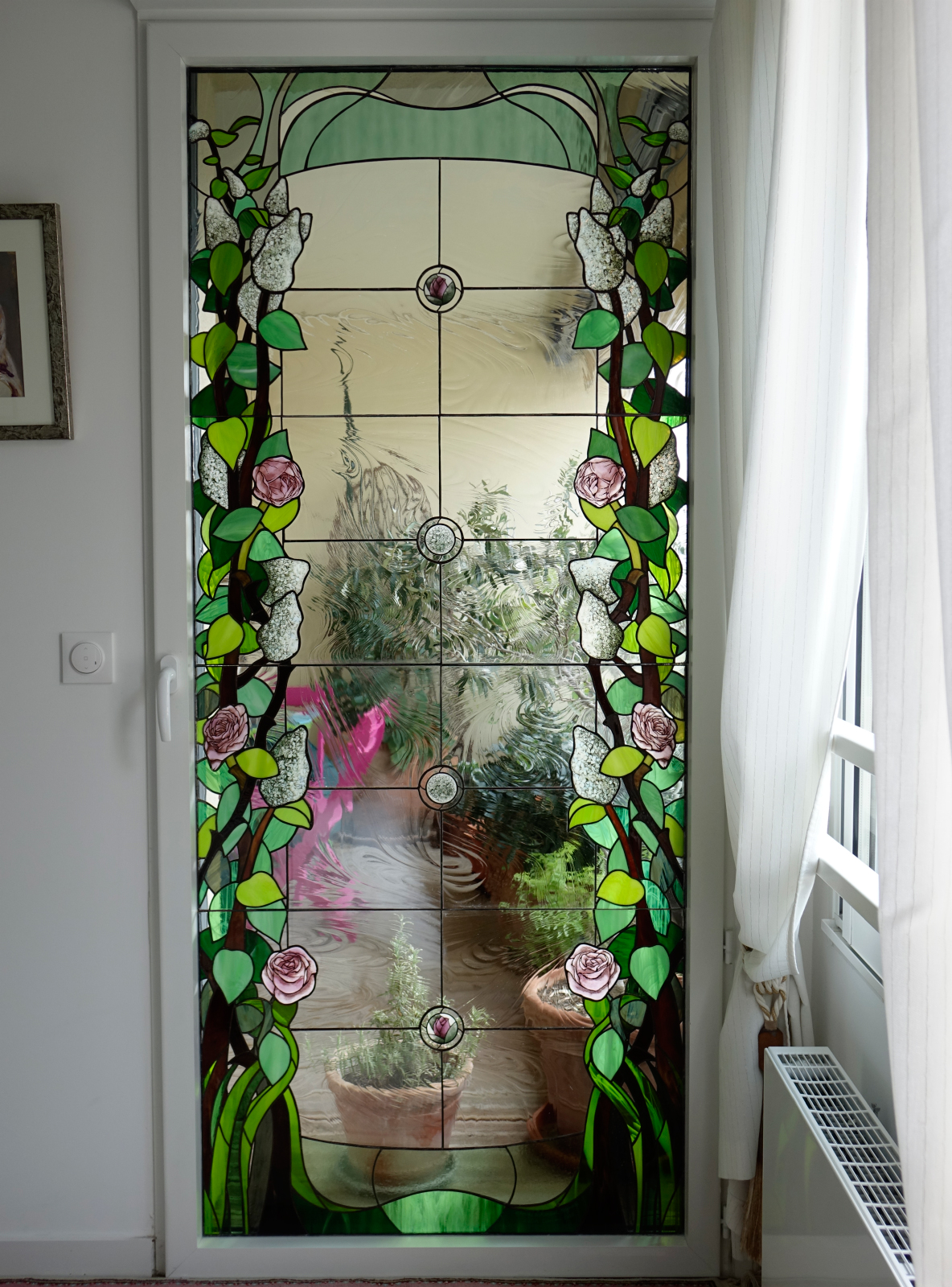 Lilas et roses - face